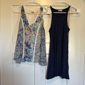 Floral Lace Tank Top plus navy blue summer dress